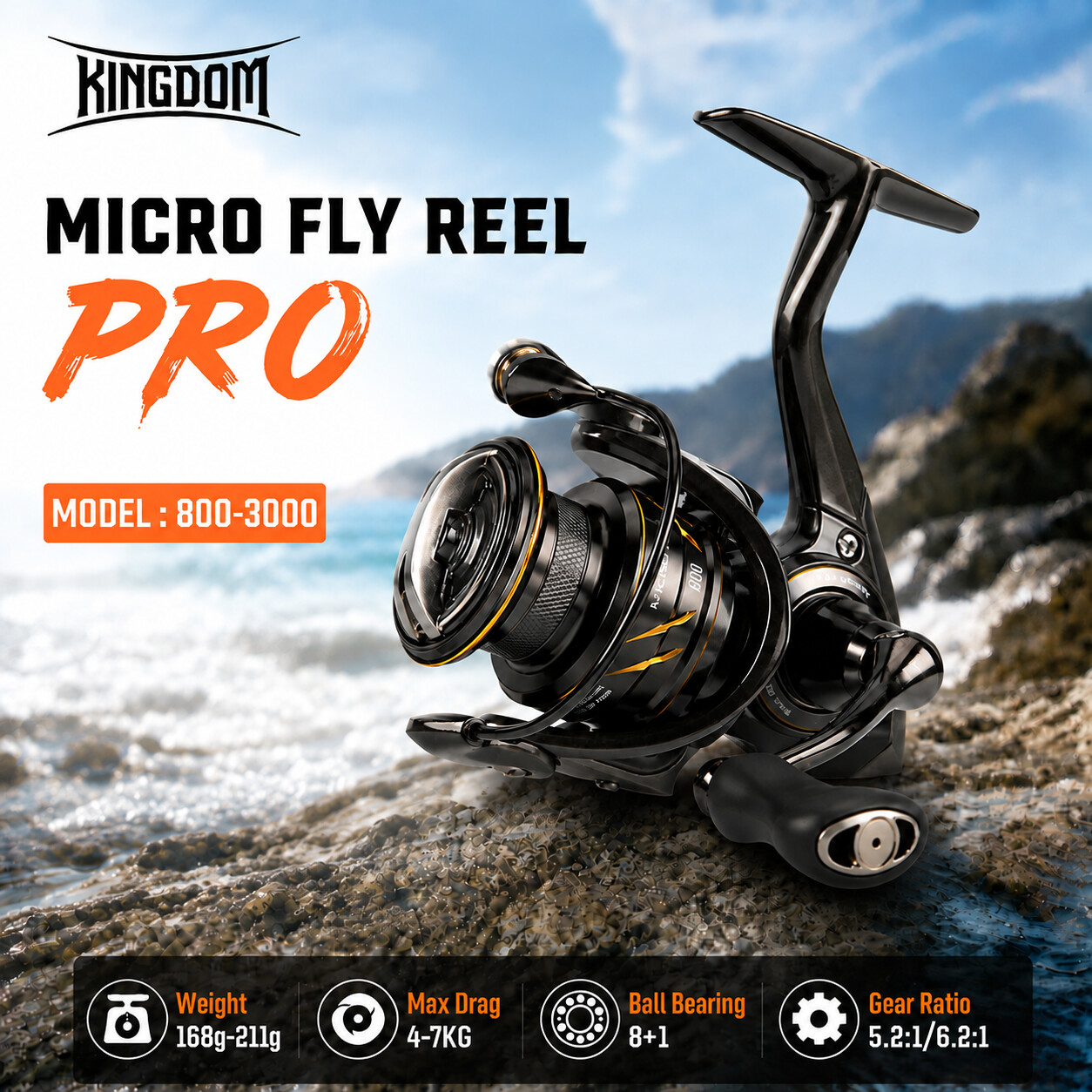 Kastking Reel Zephyr - Carretilha de Pesca Kingdom Micro Fly